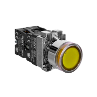 Кнопки с самовозвратом, с LED подсветкой NP2-BW3 (IP40), металл, плоская