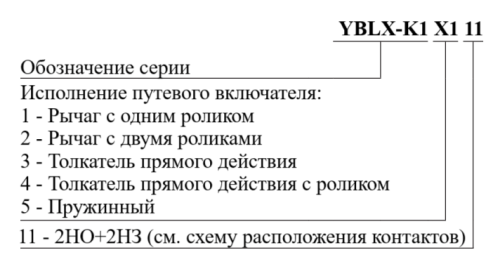 Выключатели путевые YBLX-K1