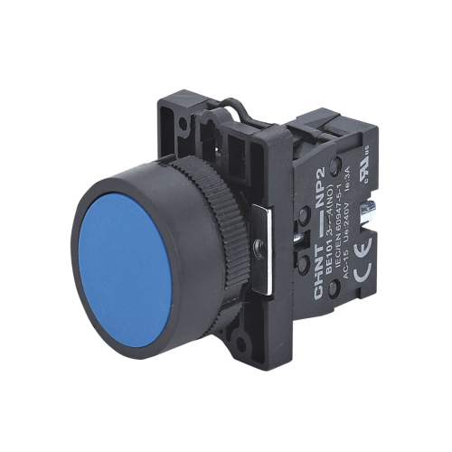 Кнопки с самовозвратом, без подсветки NP2-EA (IP40), φ22мм с пластиковой головкой