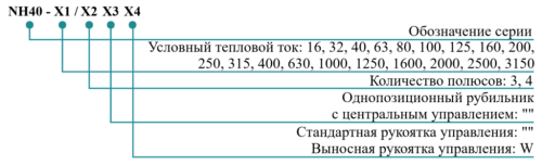 Рубильники на 2 положения NH40(W)