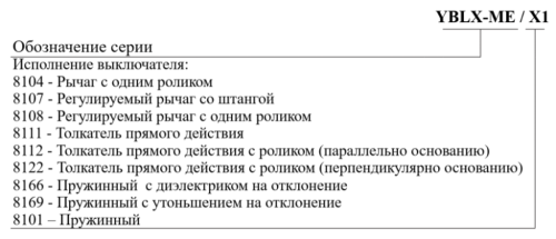 Выключатель путевой YBLX-ME